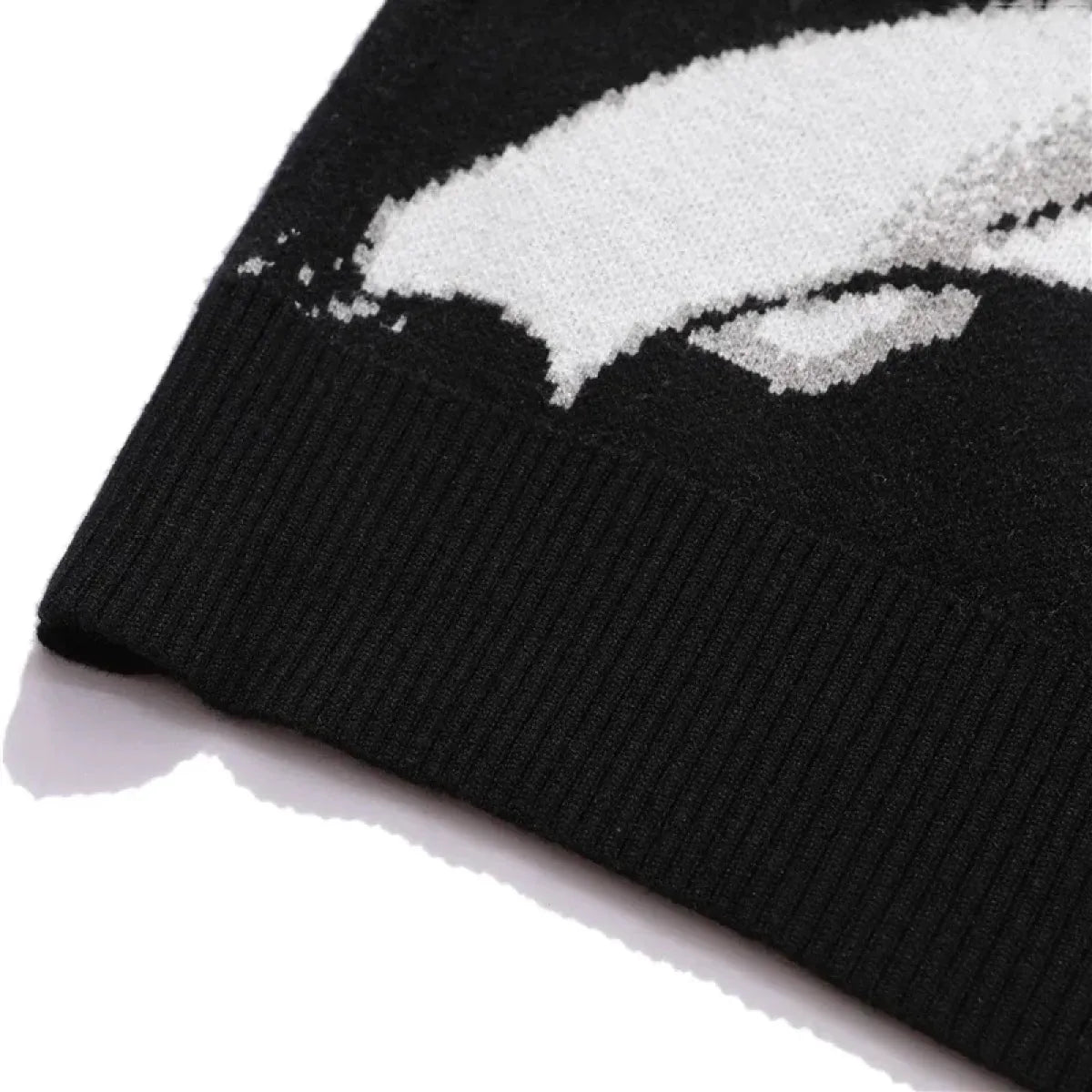 Manga Muse Knit Sweater β Monochrome Anime-Inspired Oversized Pullover