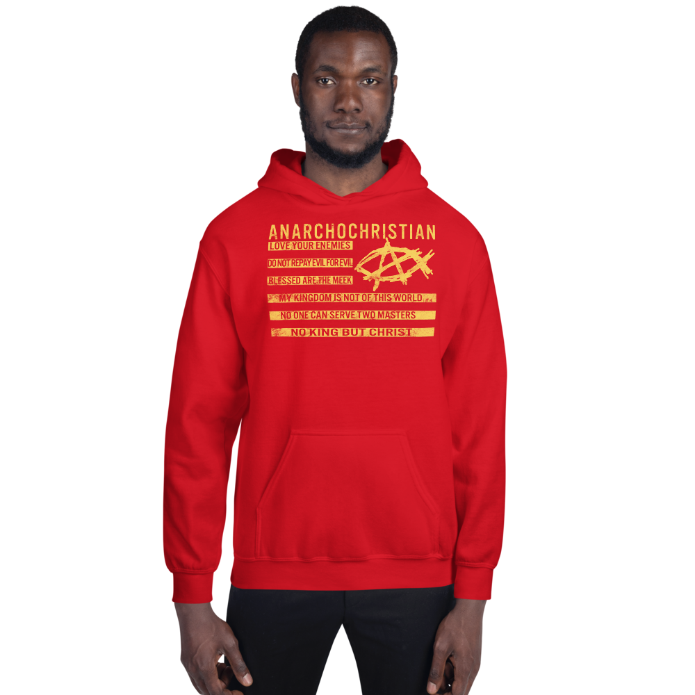 AnarchoChristian No King But Christ Christian Flag Unisex Hoodie