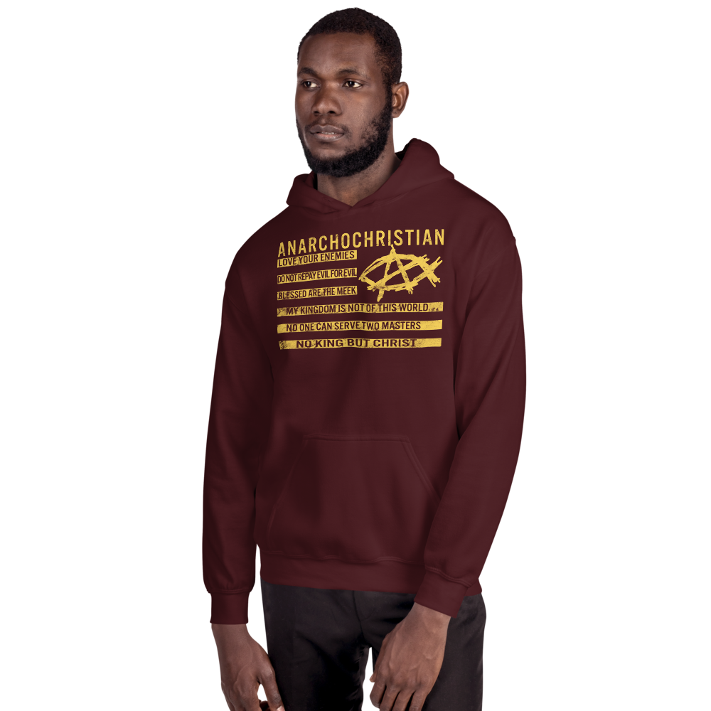 AnarchoChristian No King But Christ Christian Flag Unisex Hoodie