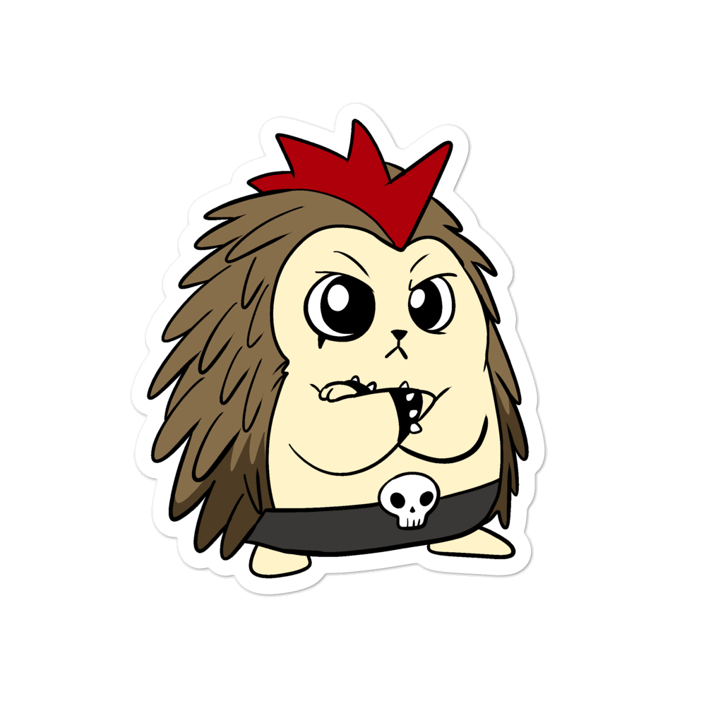 Angry Libertarian Cartoon Porcupine - Bubble-free stickers