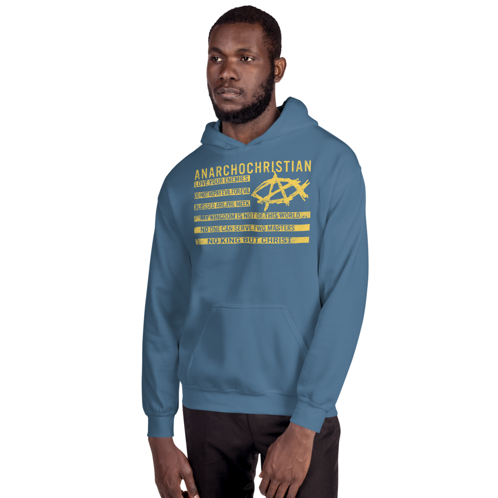 AnarchoChristian No King But Christ Christian Flag Unisex Hoodie