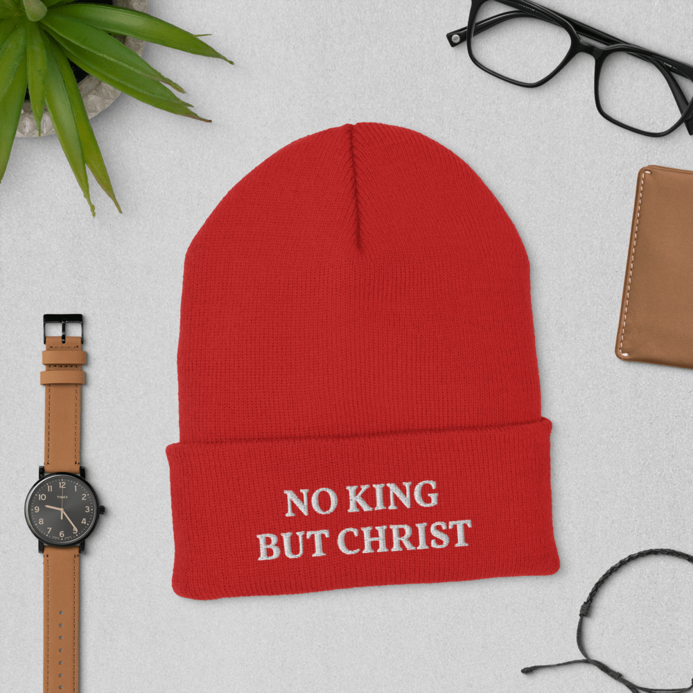 AnarchoChristian - No King But Christ Cuffed Beanie