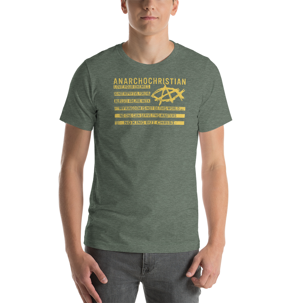 AnarchoChristian - No King But Christ Christian Flag Premium T-Shirt