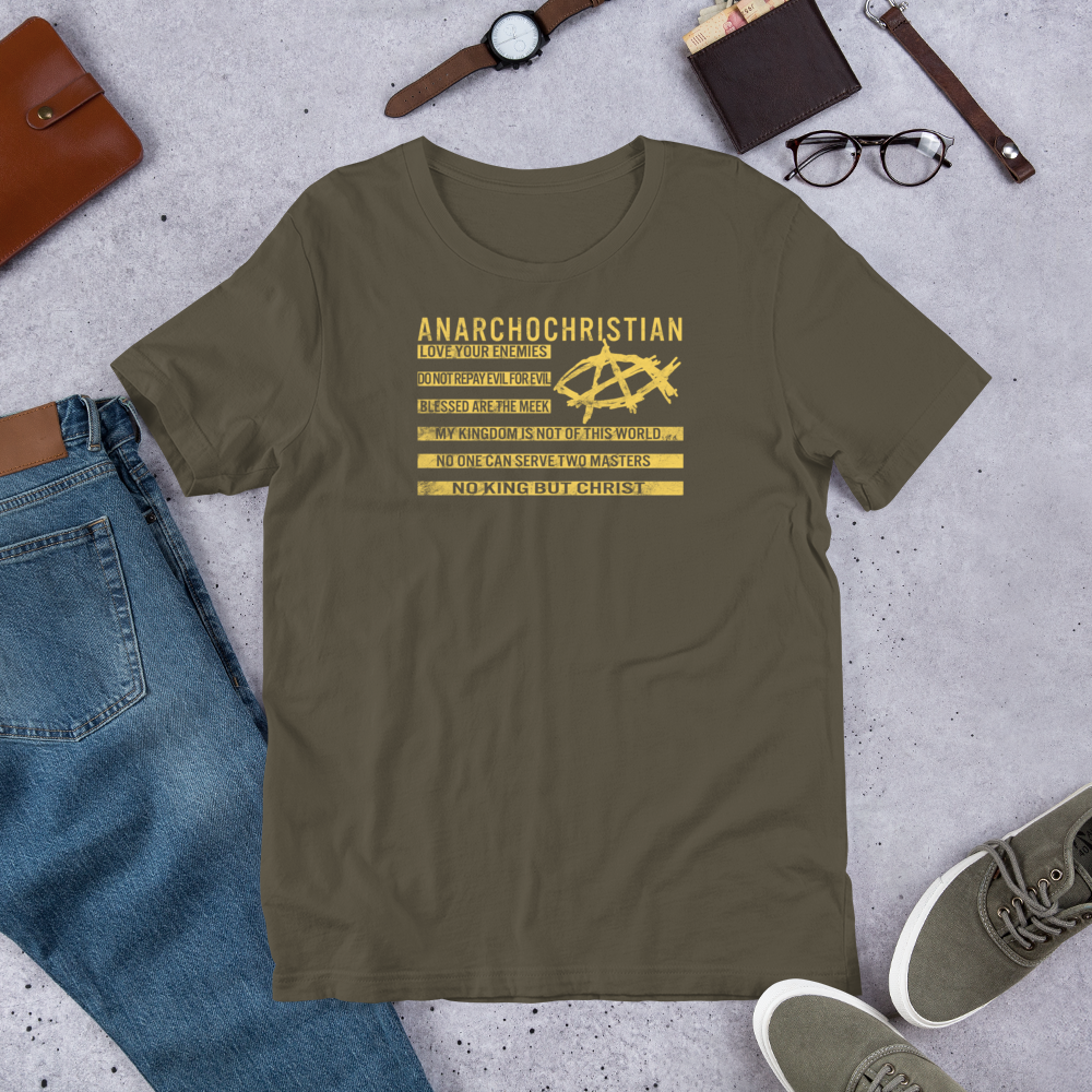 AnarchoChristian - No King But Christ Christian Flag Premium T-Shirt