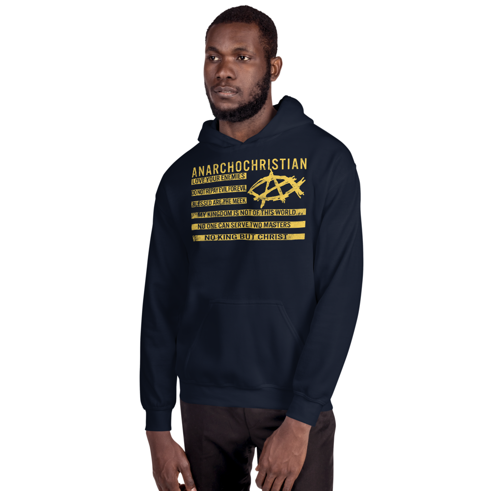AnarchoChristian No King But Christ Christian Flag Unisex Hoodie