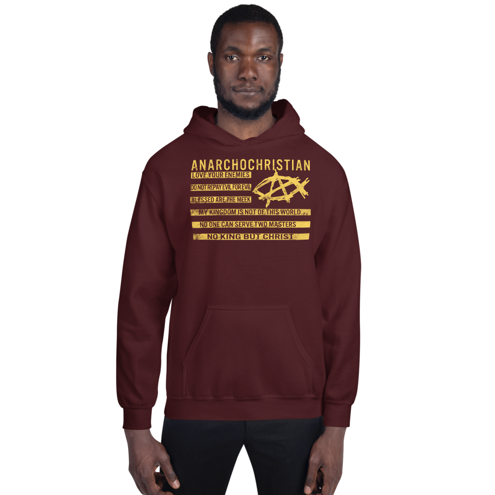 AnarchoChristian No King But Christ Christian Flag Unisex Hoodie