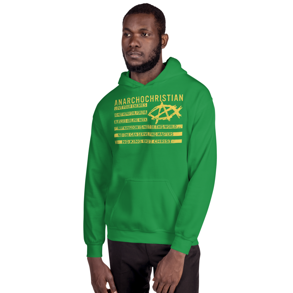 AnarchoChristian No King But Christ Christian Flag Unisex Hoodie