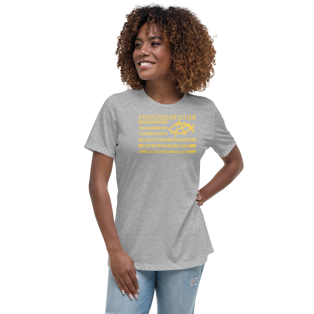 AnarchoChristian No King But Christ Christian Flag Women's Relaxed T-Shirt