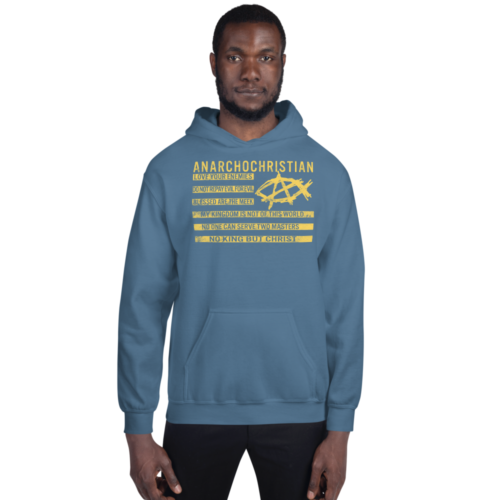 AnarchoChristian No King But Christ Christian Flag Unisex Hoodie
