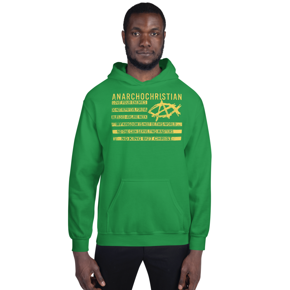 AnarchoChristian No King But Christ Christian Flag Unisex Hoodie