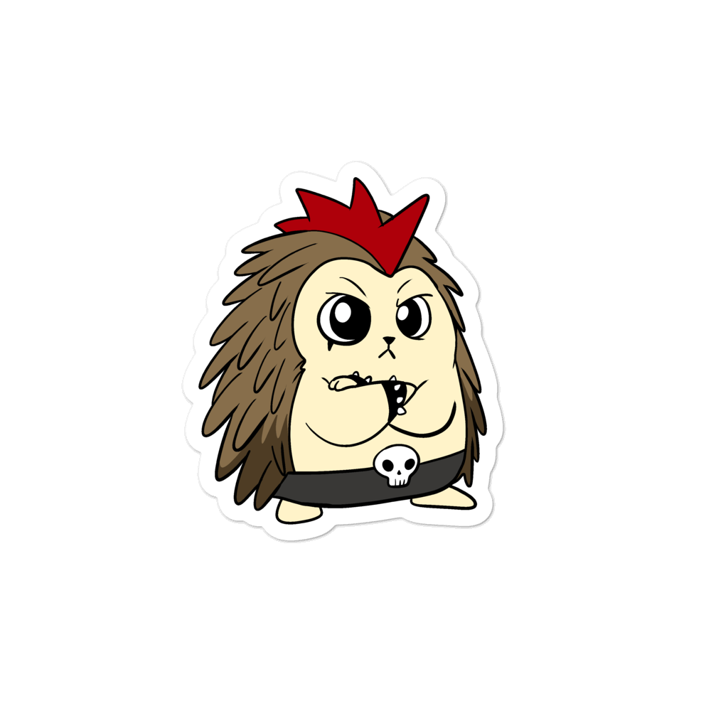 Angry Libertarian Cartoon Porcupine - Bubble-free stickers