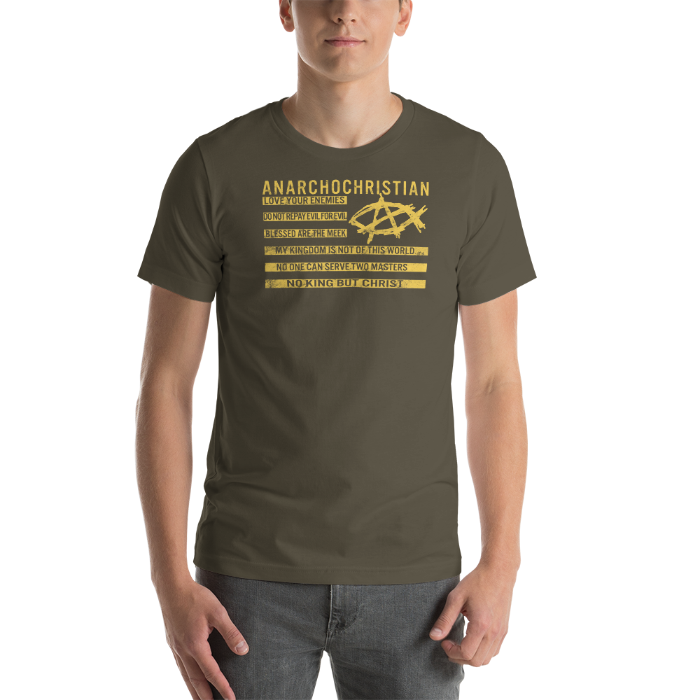 AnarchoChristian - No King But Christ Christian Flag Premium T-Shirt
