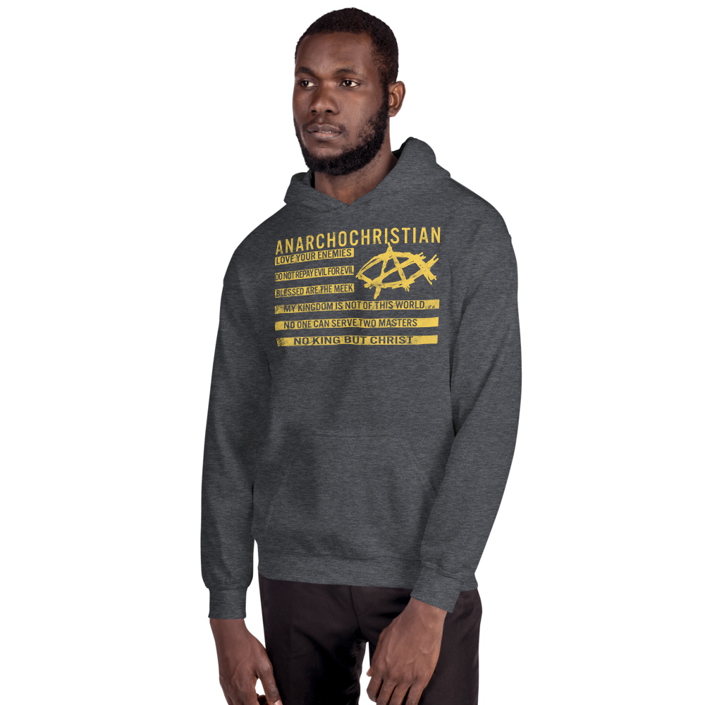 AnarchoChristian No King But Christ Christian Flag Unisex Hoodie