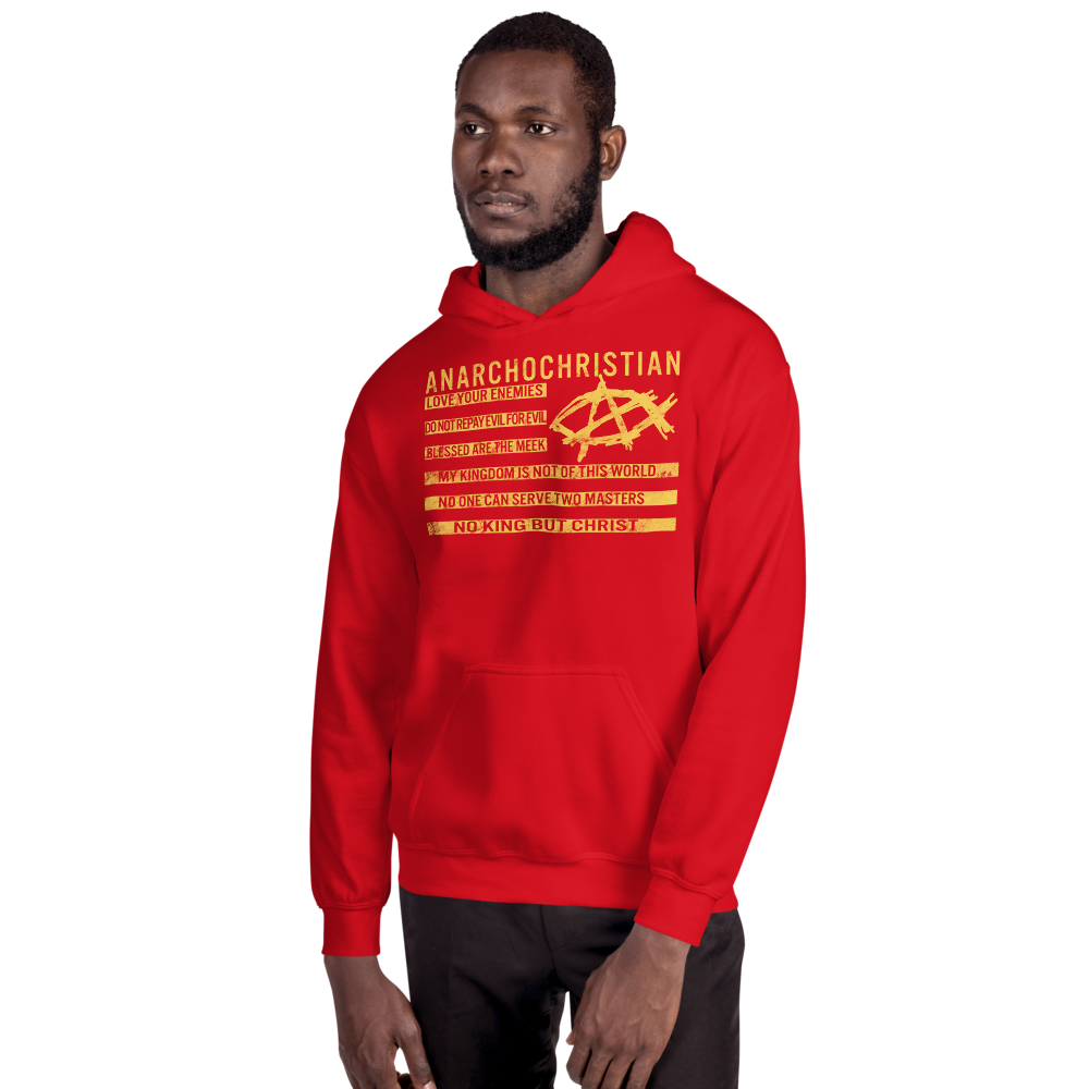 AnarchoChristian No King But Christ Christian Flag Unisex Hoodie