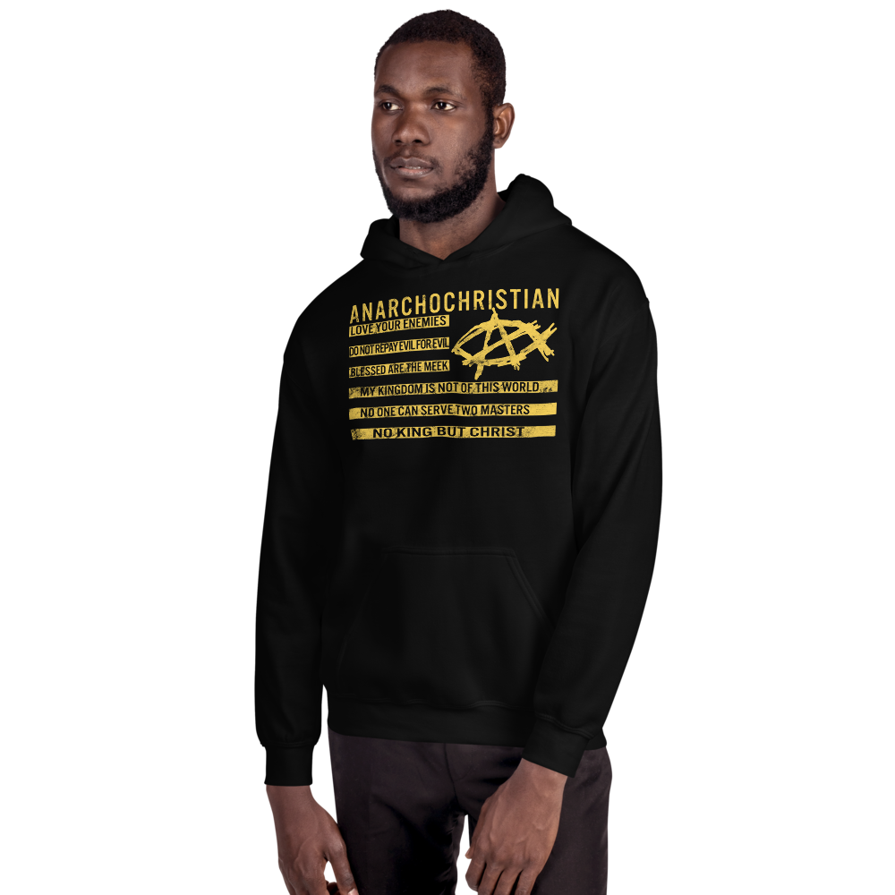 AnarchoChristian No King But Christ Christian Flag Unisex Hoodie