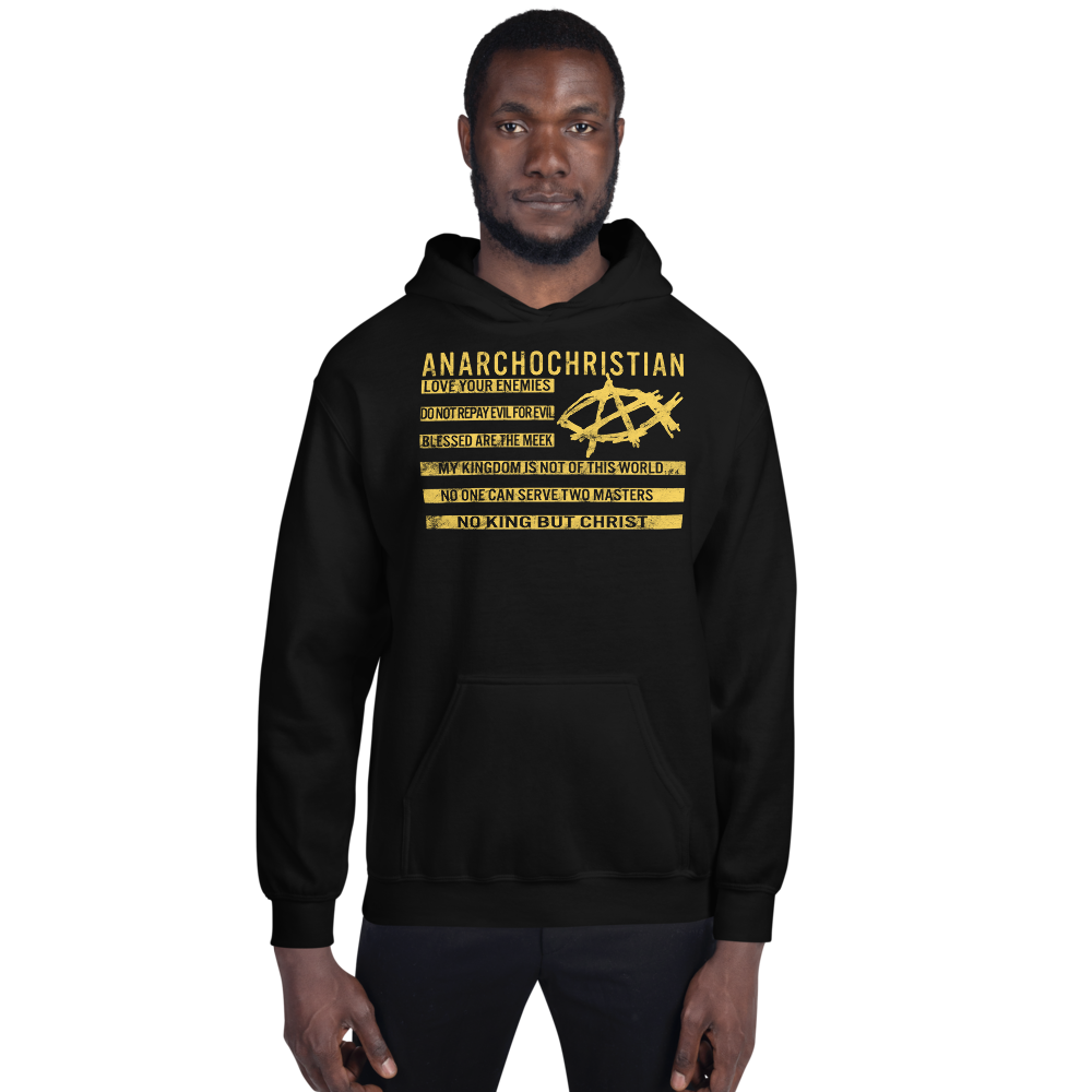 AnarchoChristian No King But Christ Christian Flag Unisex Hoodie