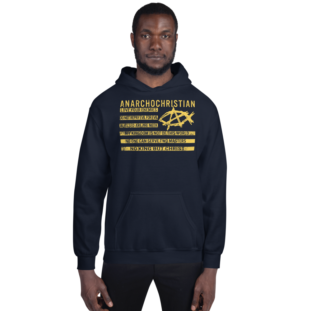 AnarchoChristian No King But Christ Christian Flag Unisex Hoodie