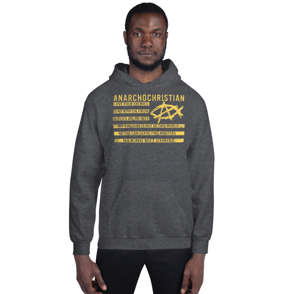 AnarchoChristian No King But Christ Christian Flag Unisex Hoodie