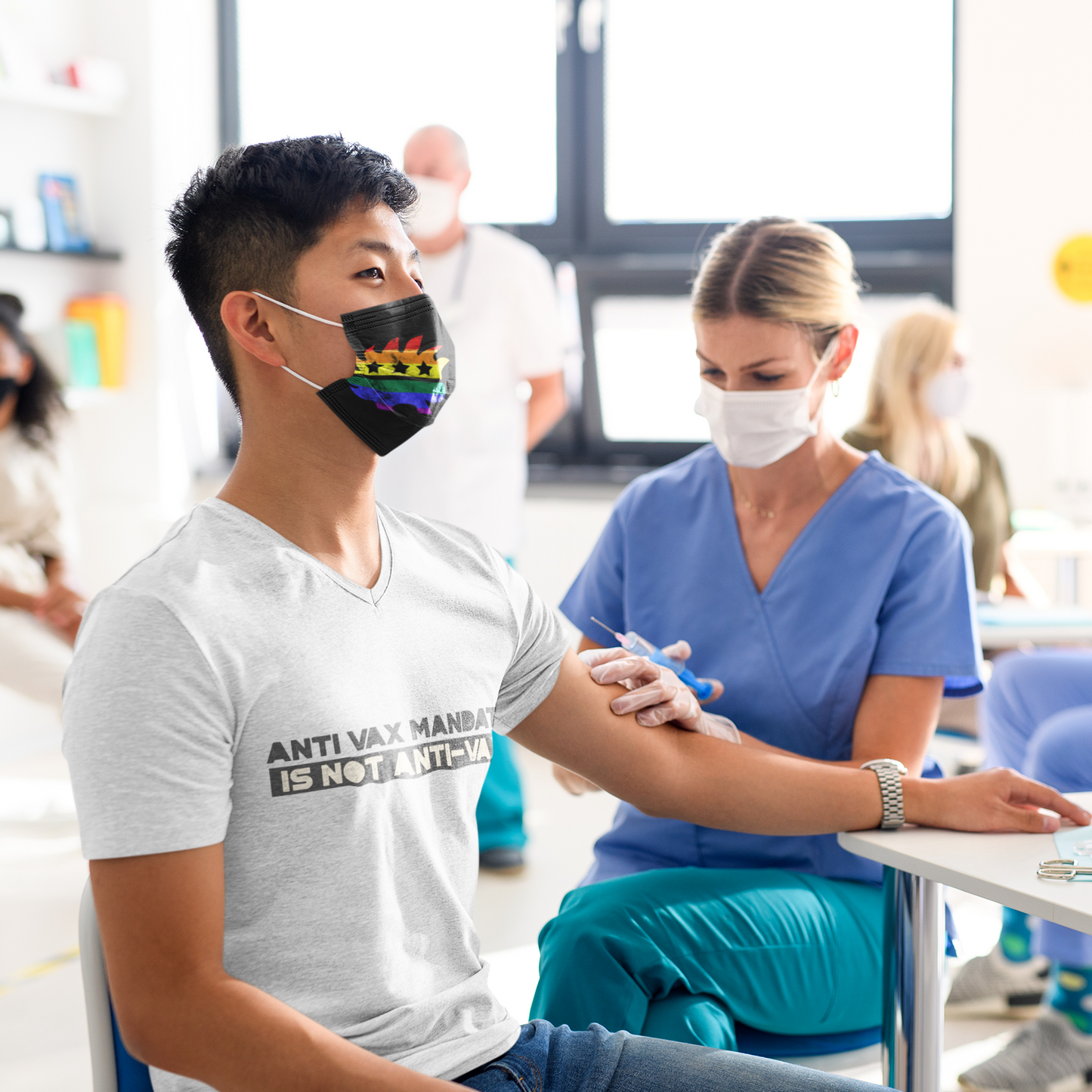Anti Vax Mandate is not Anti-Vax Unisex Short Sleeve V-Neck T-Shirt