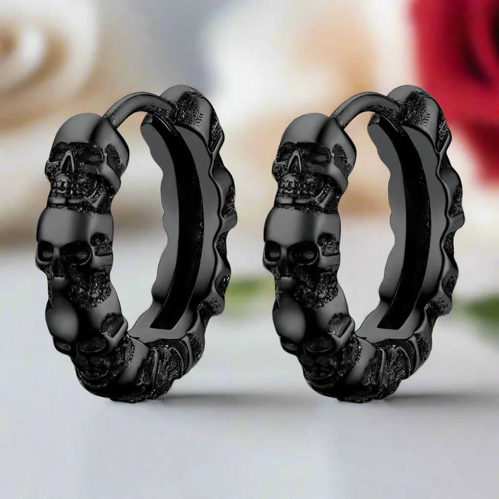 Multiple Skull Gothic Unisex Hoop Earrings