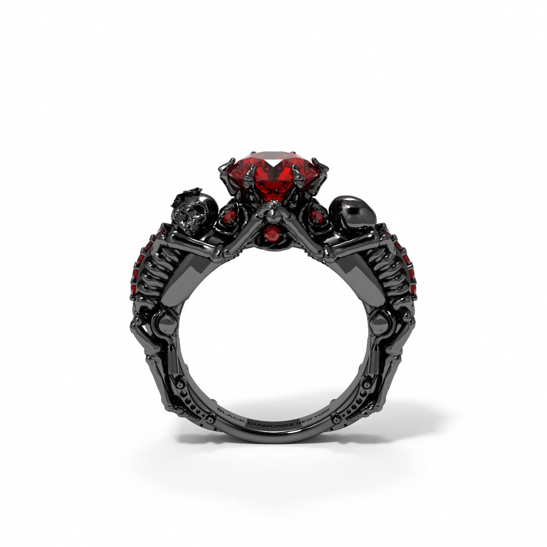 My Ride or Die Promise Ring (Biker Series)- 1.5 Ct Round Cut Diamond Gothic Ring