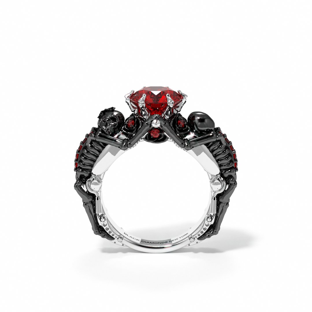 My Ride or Die Promise Ring (Biker Series)- 1.5 Ct Round Cut Diamond Gothic Ring