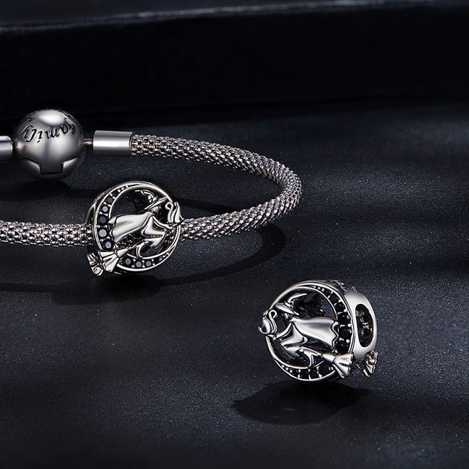 Neo-Gothic Skull & Enamel Blood Roses Charms