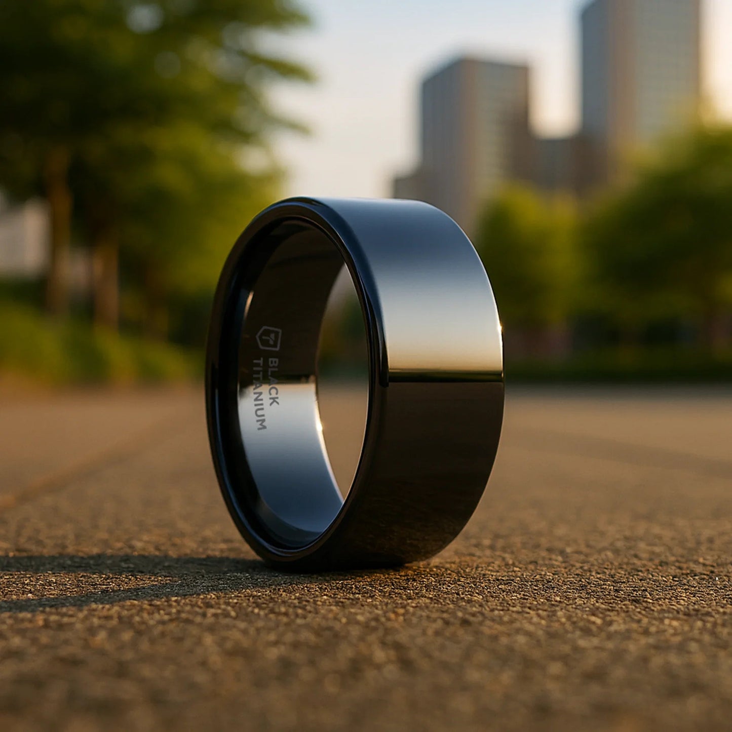 NEO Flat Black Titanium Wedding Ring - 8mm