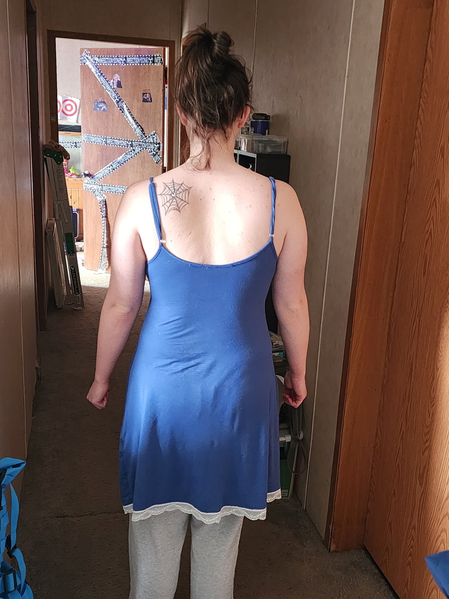 Lace Detail V-Neck Lounge Dress