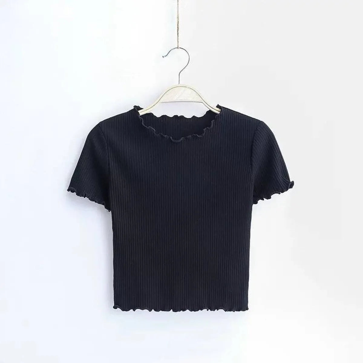 Ruffle Trim Crop Top