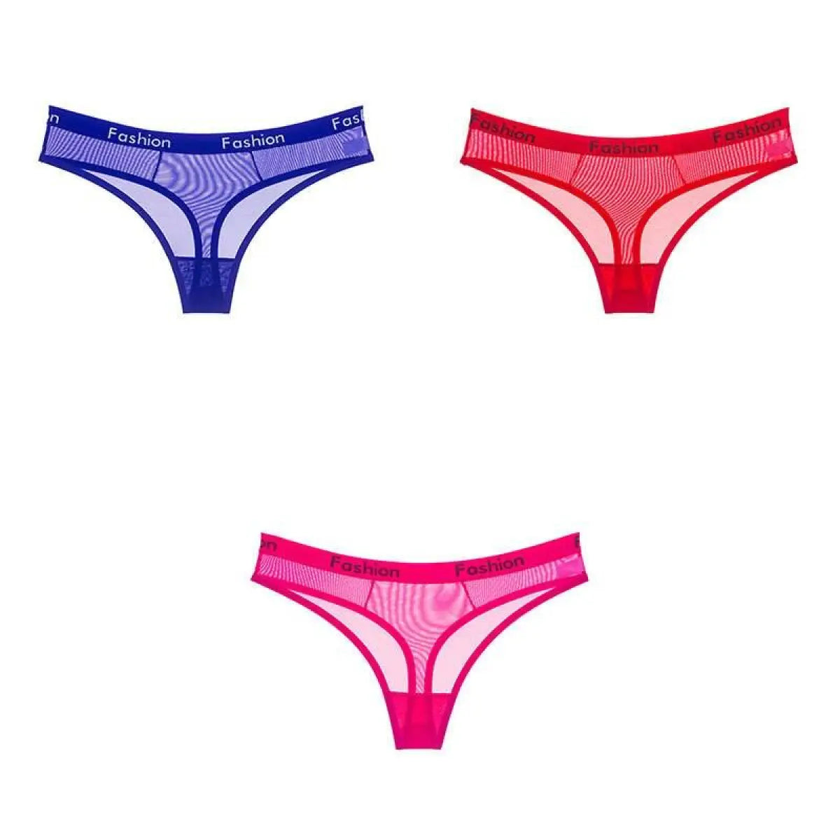 Set Of 3 See-Through Sports Thongs