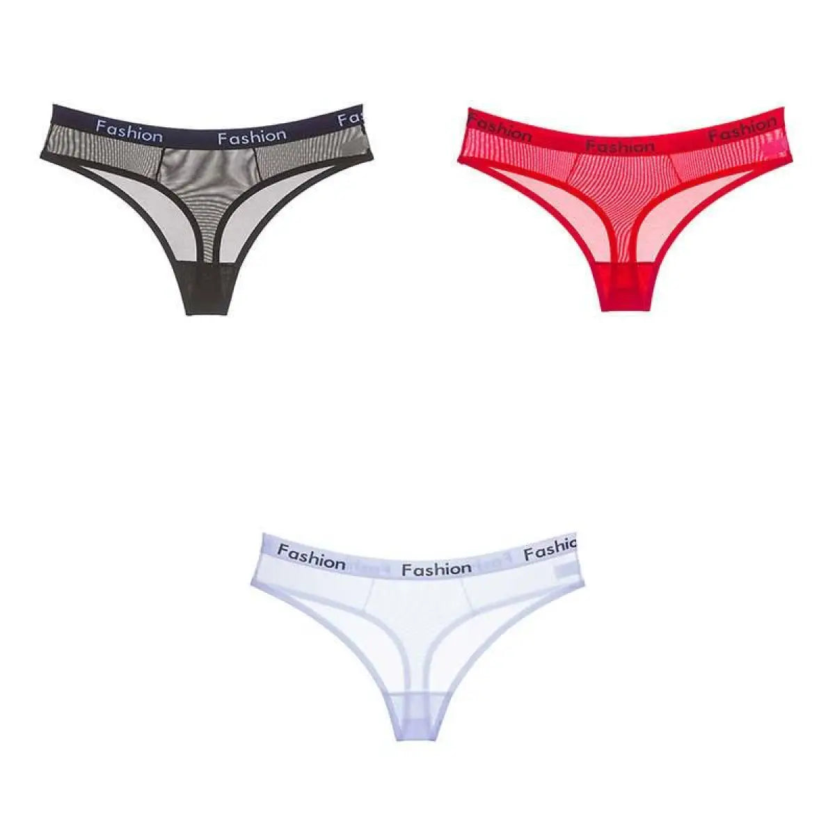 Set Of 3 See-Through Sports Thongs