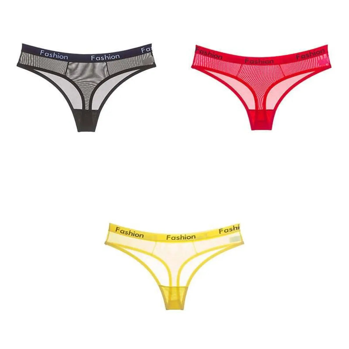 Set Of 3 See-Through Sports Thongs
