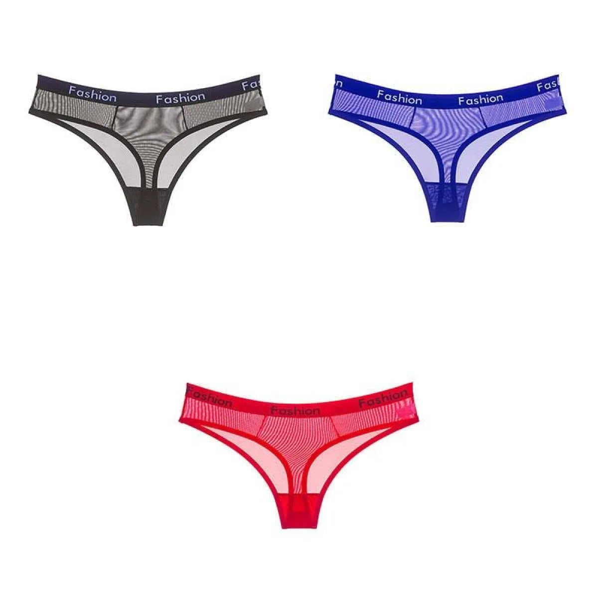Set Of 3 See-Through Sports Thongs