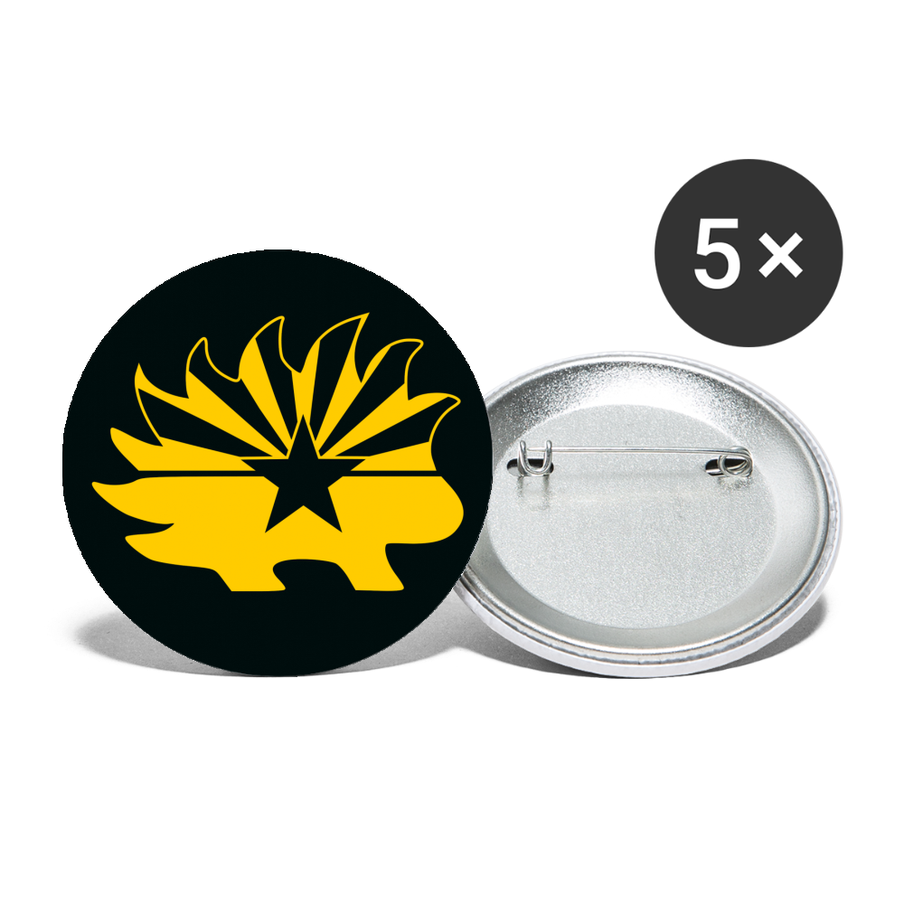 Arizona Libertarian Party Porcupine Black and Gold Buttons large 2.2'' (5-pack)
