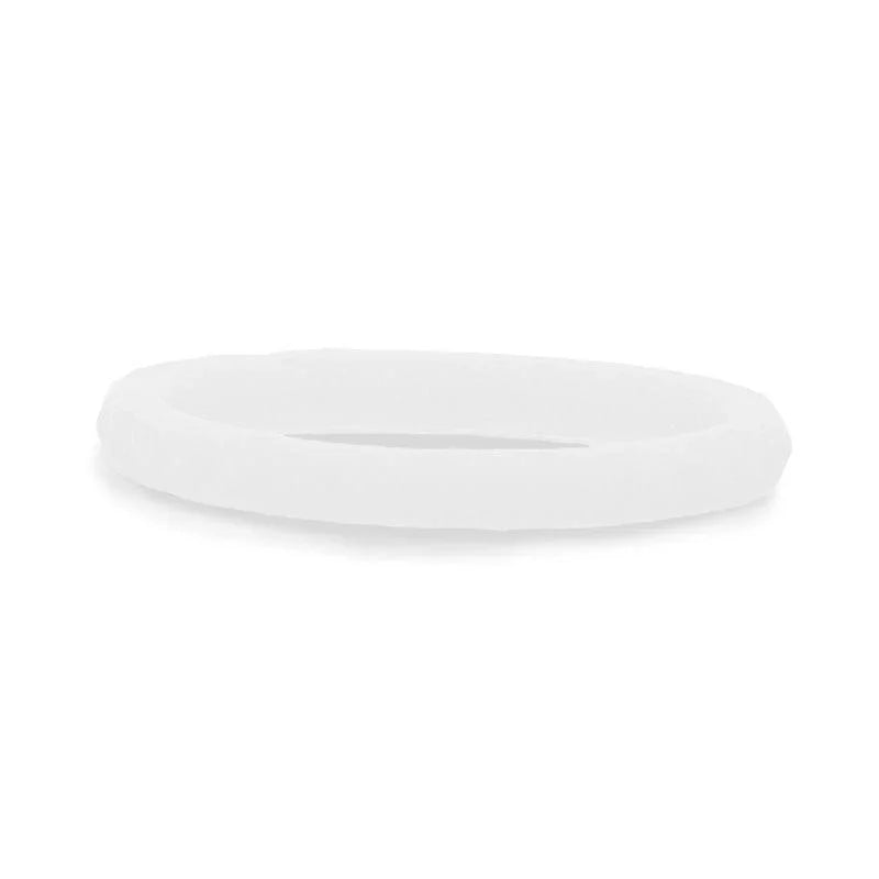 HOWLITE Stackable Faceted Silicone Ring for Women White Comfort Fit Hypoallergenic Thorsten - 2mm