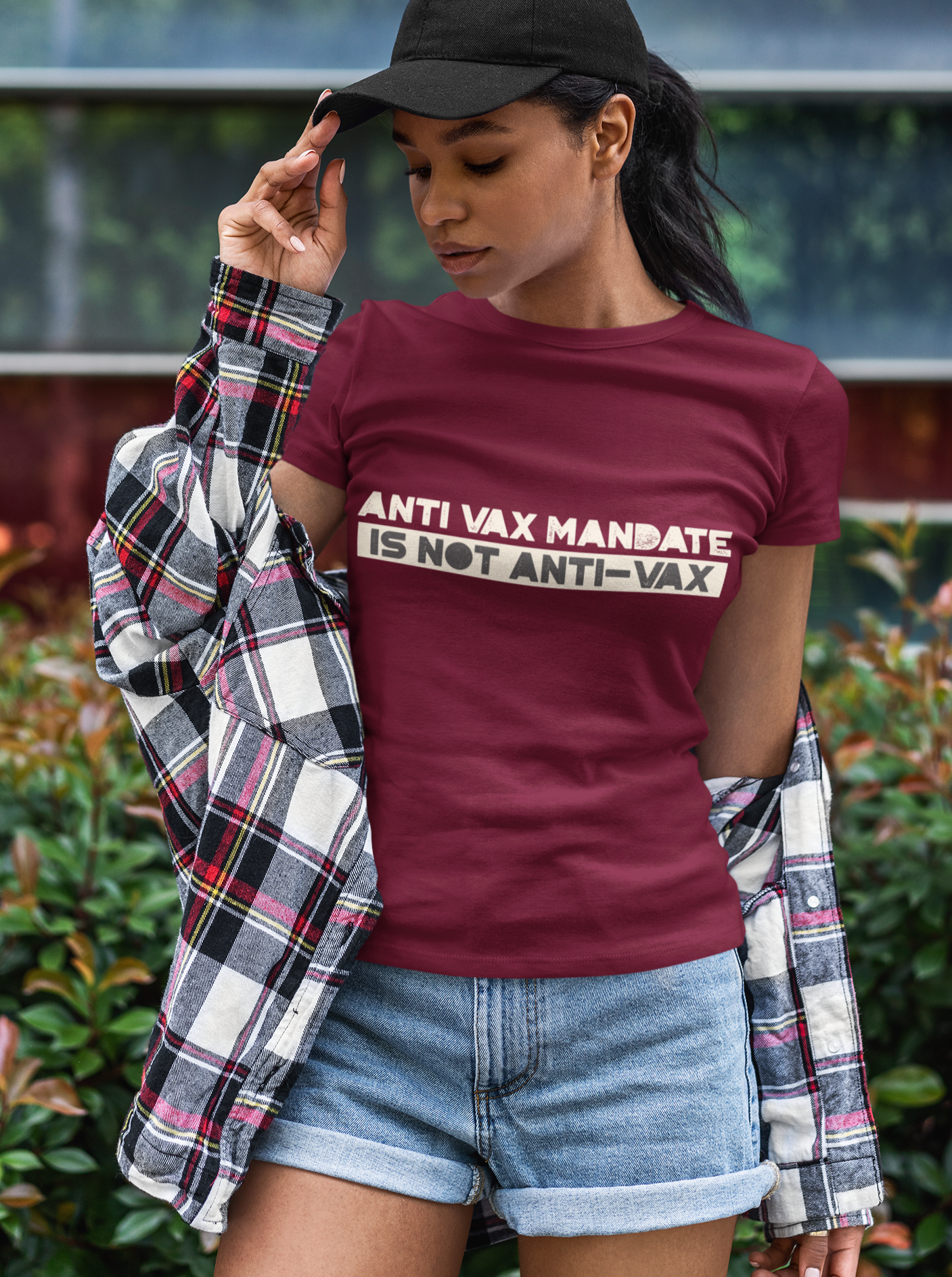 Anti Vax Mandate is not Anti-Vax Ladies' short sleeve t-shirt