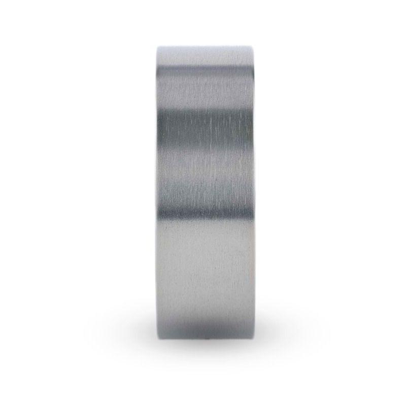 SOLAR Flat Profile Brushed Finish Men’s Titanium Wedding Band – 6mm & 8mm