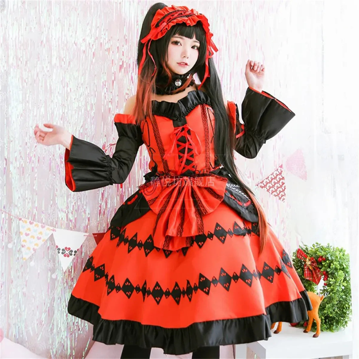 DATE A LIVE Tokisaki Kurumi Gothic Lolita Cosplay Set