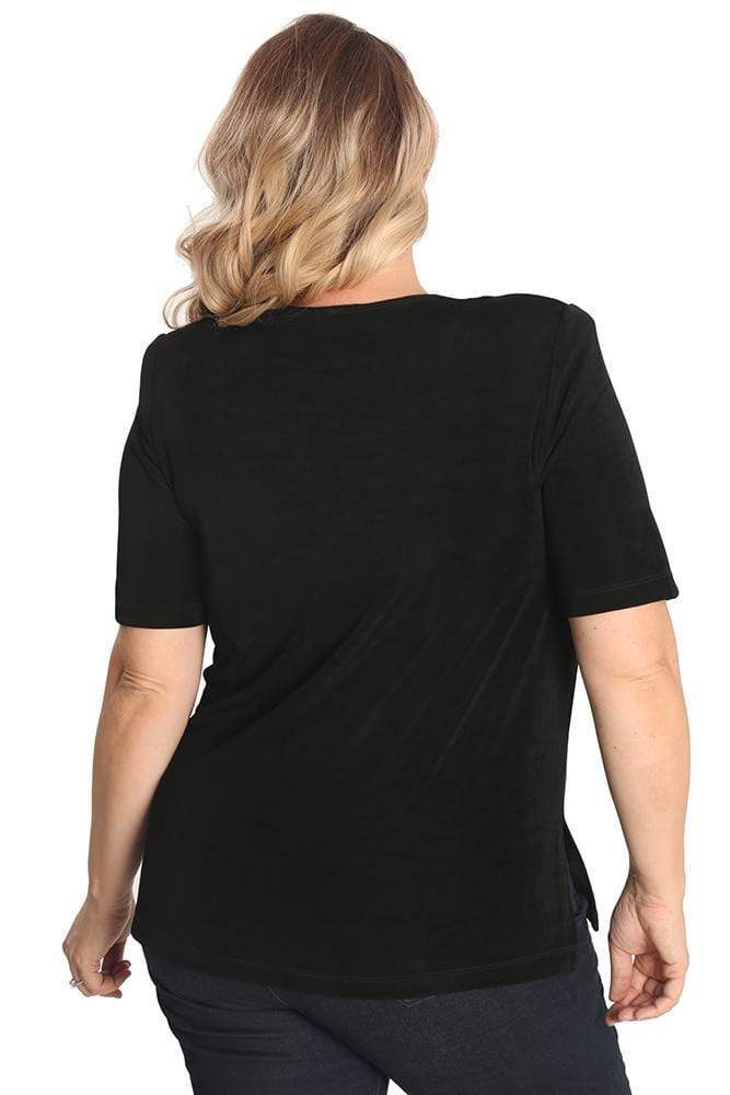 Vikki Vi Classic Black Short Sleeve Tunic