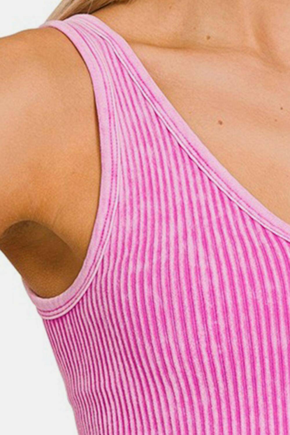 Zenana Washed Ribbed Crop Tank: Versatile Sleeveless Top for Effortless Style