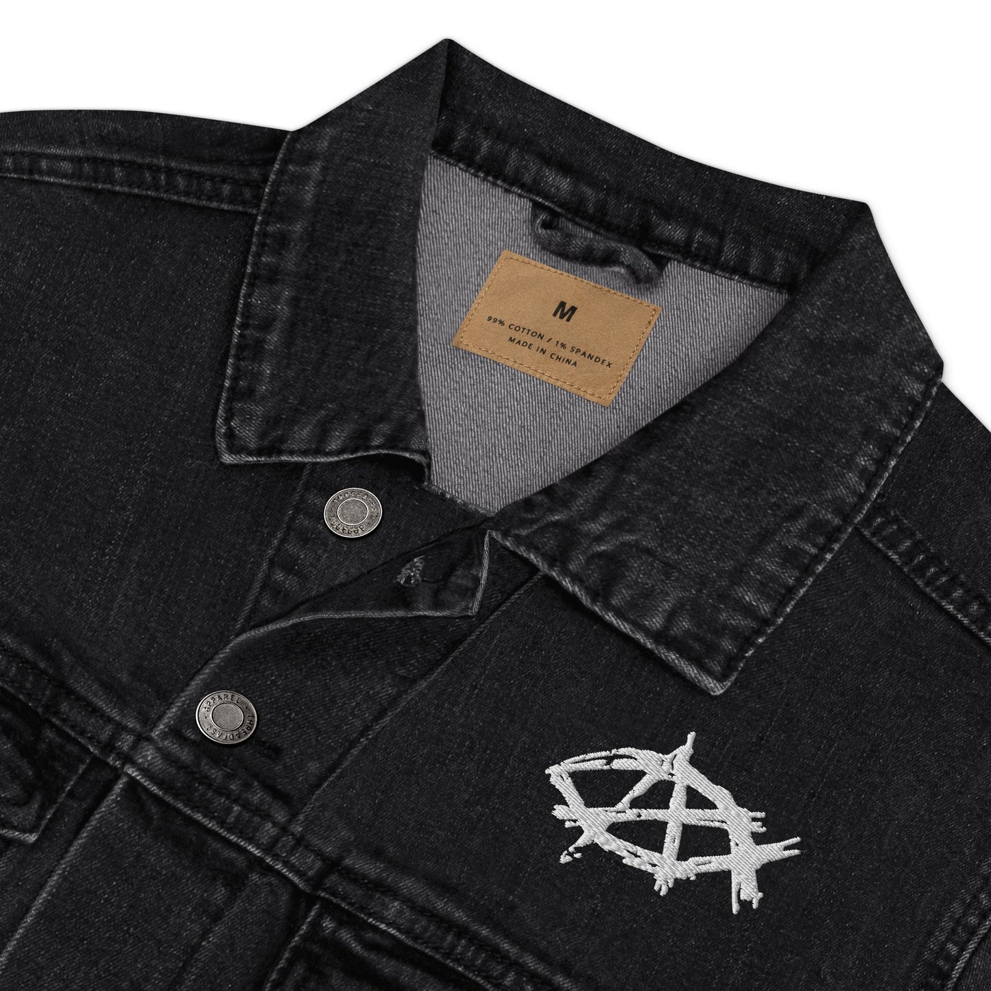 Anarchochristian Embroidered Unisex denim jacket
