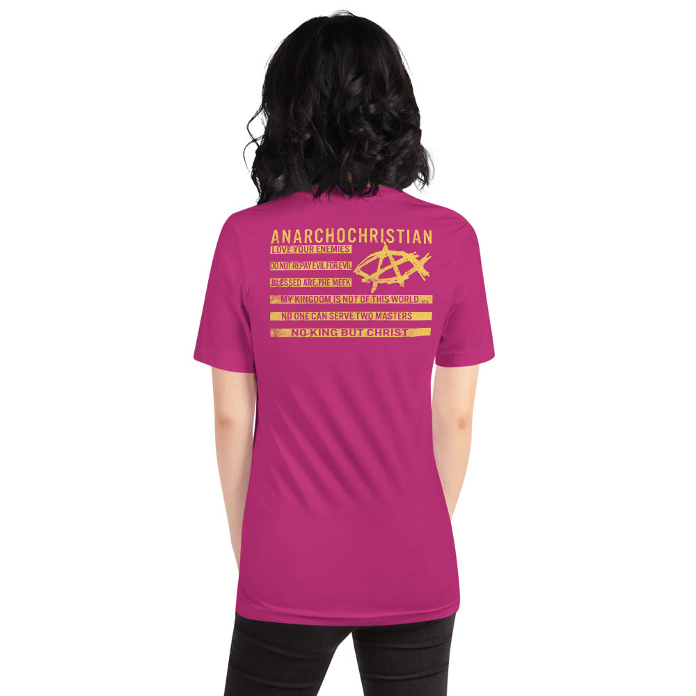 Anarchochristian Flag Shirt (Print on Back) Short-Sleeve Unisex T-Shirt