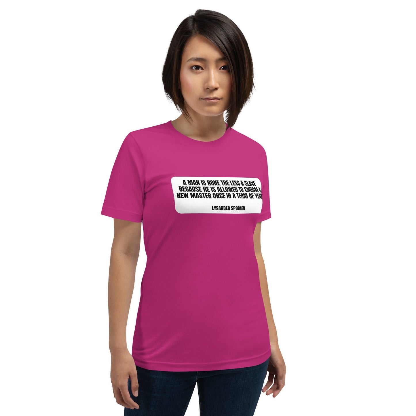 A man is None the Less a slave... Lysander Spooner Unisex t-shirt
