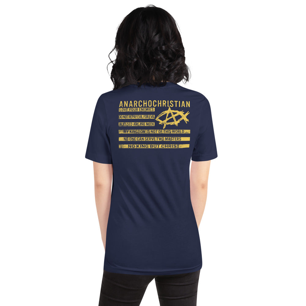 Anarchochristian Flag Shirt (Print on Back) Short-Sleeve Unisex T-Shirt