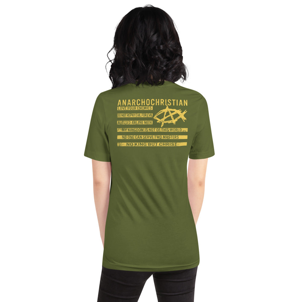 Anarchochristian Flag Shirt (Print on Back) Short-Sleeve Unisex T-Shirt