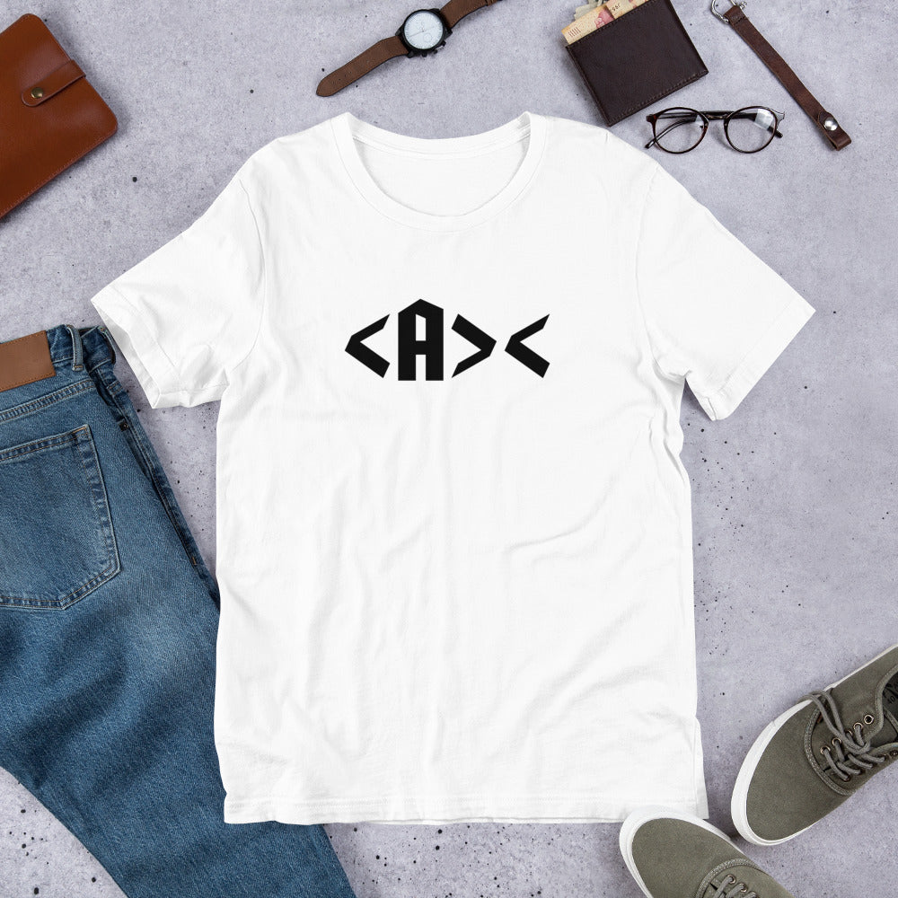 AnarchoChristian <A>< Unisex Short Sleeve T-Shirt