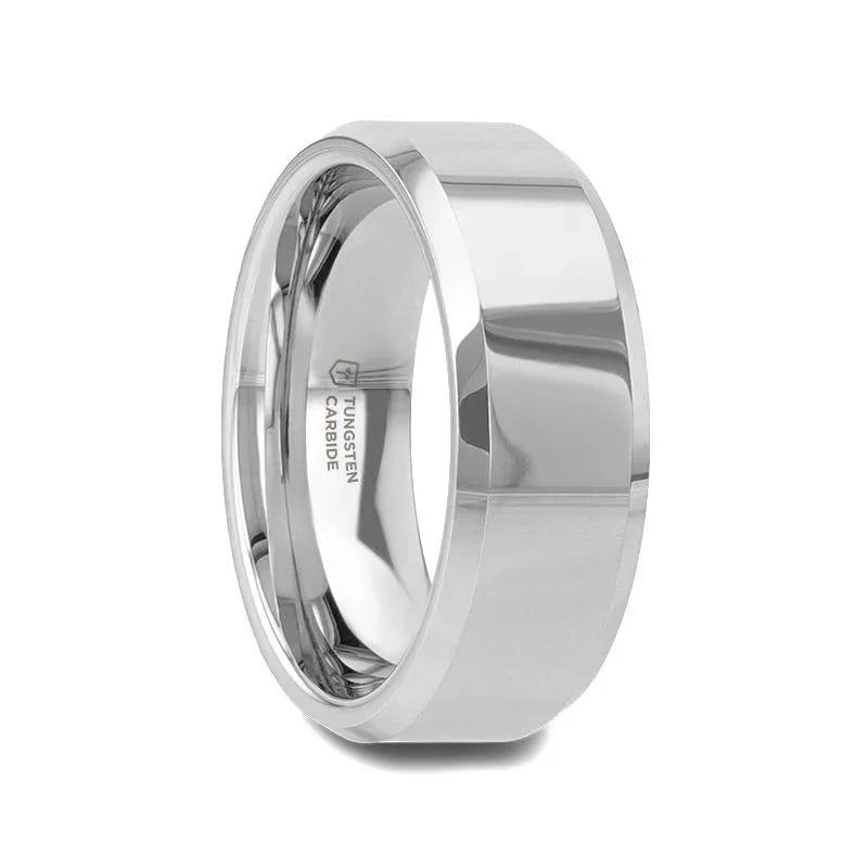 ROMA Women’s Beveled Tungsten Carbide Wedding Ring – 4mm & 6mm
