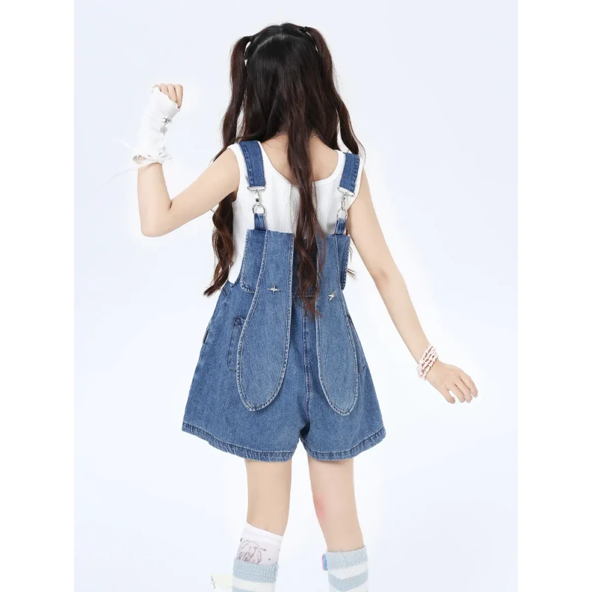 Kawaii Denim Overall Dress – Y2K Vintage Japanese Style
