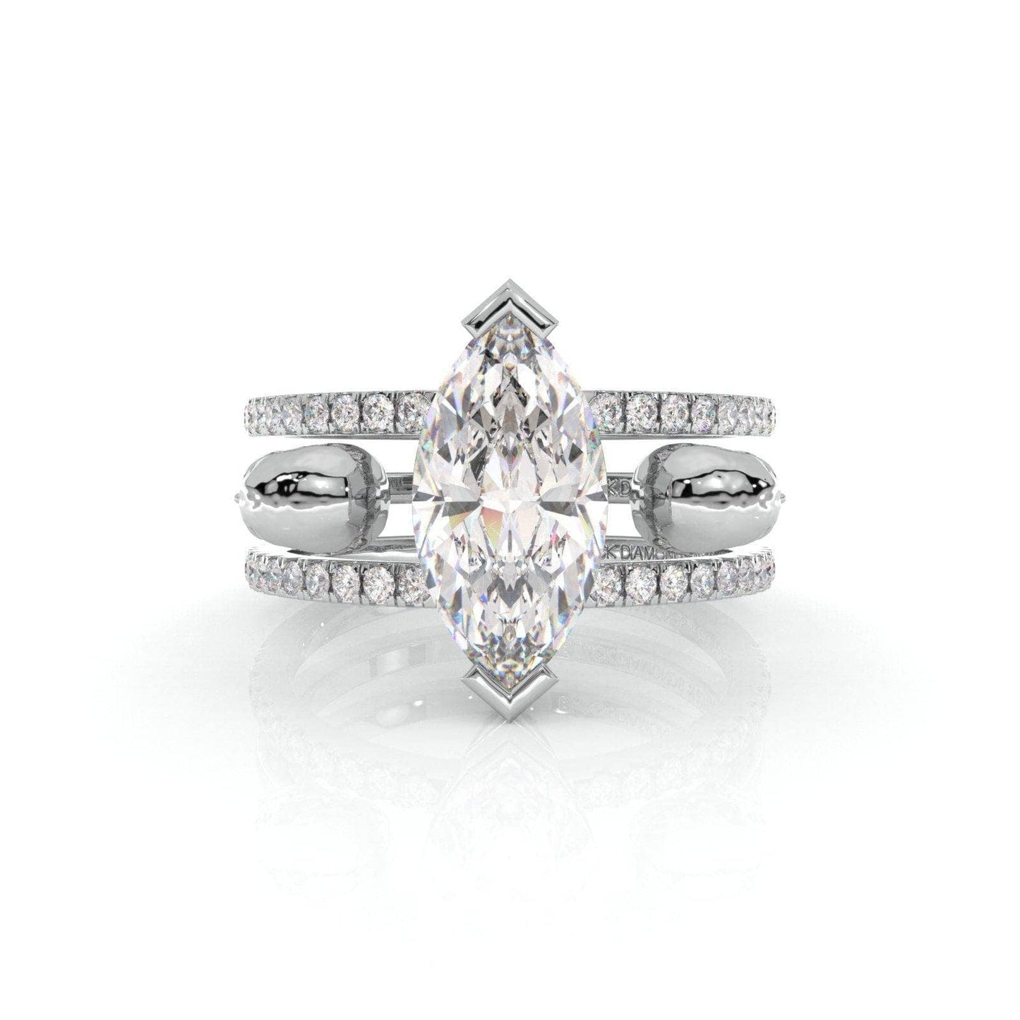 You & Me Rings- 14K Rose Gold Gothic Wedding Rings
